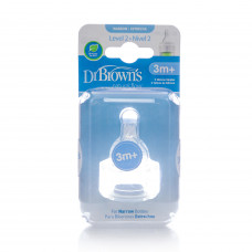 Dr Browns L2 Narrow Nipple Silicone 322-Intl 3M+