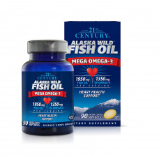 21st century alaska wild fish oil mega omega-3 (90 enteric-coated softgels)