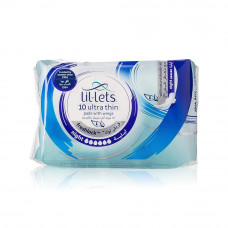 Lil-Lets Night Ultra Pads with Wings, 10 Pieces