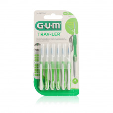 GUM Trav-ler Green 1.1mm Interdental Brush, 6 Pieces