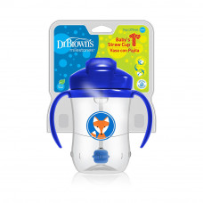 Dr Browns Straw Cup w/Hand Blue Bear(TC91012-INTL)