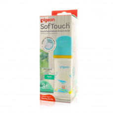 Pigeon softtouch wide neck decorated plastic nursing bottle (dolphin design) +3 m 240 ml