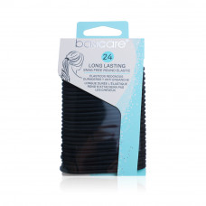Basicare Snag Free Round Elastic Black 24 Pcs