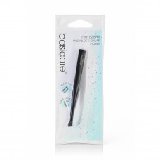 Basicare Matt Black Tweezers – Slant Tips