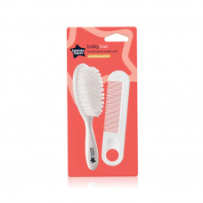 Tommee tippee baby brush & comb 2pcs white