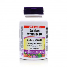 Webber Naturals Calcium 650mg Vitamin D3 Tablets