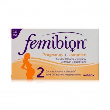 Femibion Pregnancy & Lactation Supplement with Folic Acid, Metafolin, Iodine, DHA & Vitamins, 30 Pieces