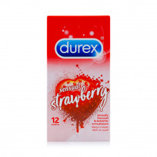 Durex Sensual Strawberry Dotted Condoms