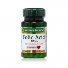 Natures Bounty Folic Acid 400mg Tablets 