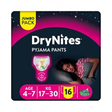Huggies Drynites Pants 4-7 Years Girls 16S Huggies Drynites Pants 4-7 Years Girls 16S