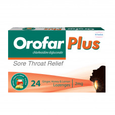 Orofar Plus Sore Throat Ginger Honey & Lemon Chlorhexidine