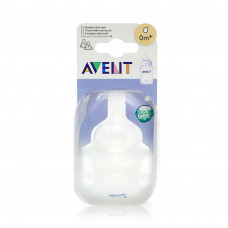 Avent 2 Silicone Teats 1Hole 0M+