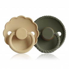 FR Silicone Pacifier 0-6M 2-P Croissant Olive S1 FR Silicone Pacifier 0-6M 2-P Croissant Olive S1