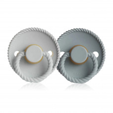 FR Latex Pacifer 0-6M 2-P French and Silver Grey S1 FR Latex Pacifer 0-6M 2-P French and Silver Grey S1