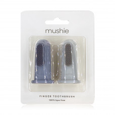 Mushie Finger Toothbrush Stone Tradewinds
