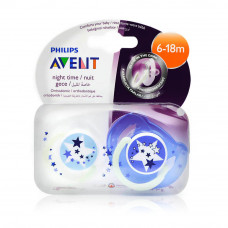 Avent Soother Silicone 6-18M Night Bpa-Free