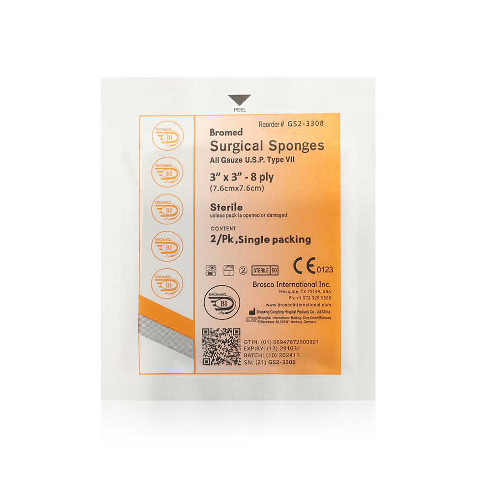 Bromed Sterile Gauze Sponge 3x3 8 Ply