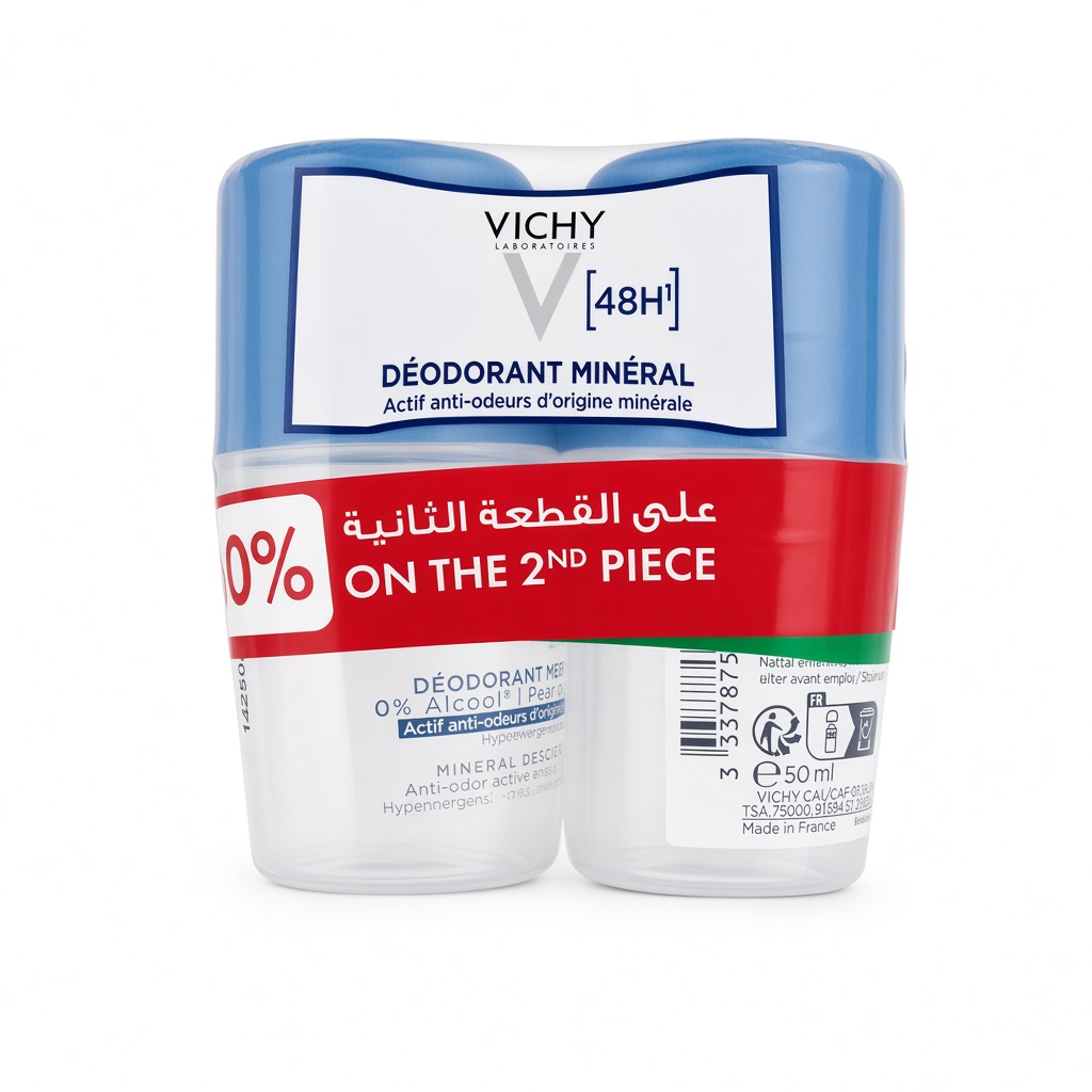 Vichy Mineral Deo Roll On 50 ml Buy1 Get1-50% Off