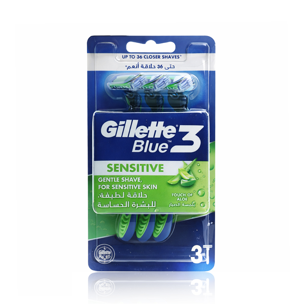 Gillette Blue3 Sensitive ComfortGel Disposable Razor for Men 3’s