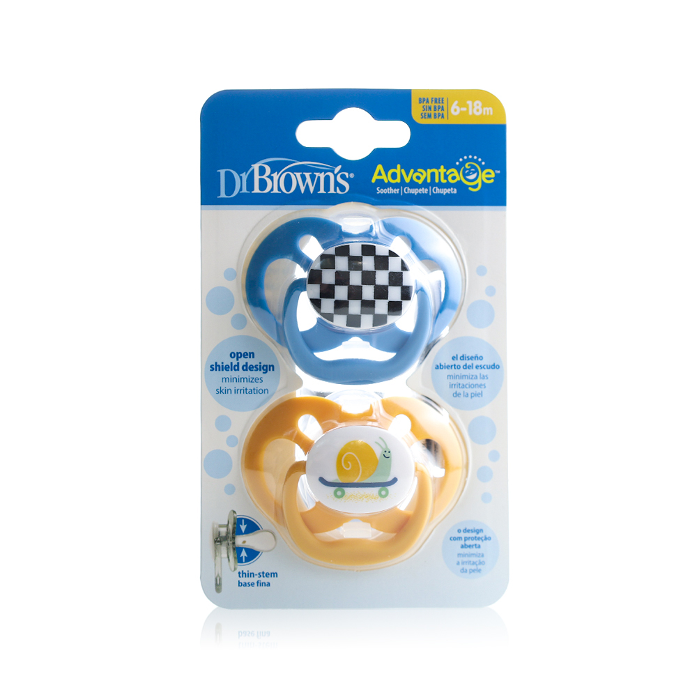DR BROWNS PA22002 ADV. PACIFIER 6-18M BLUE