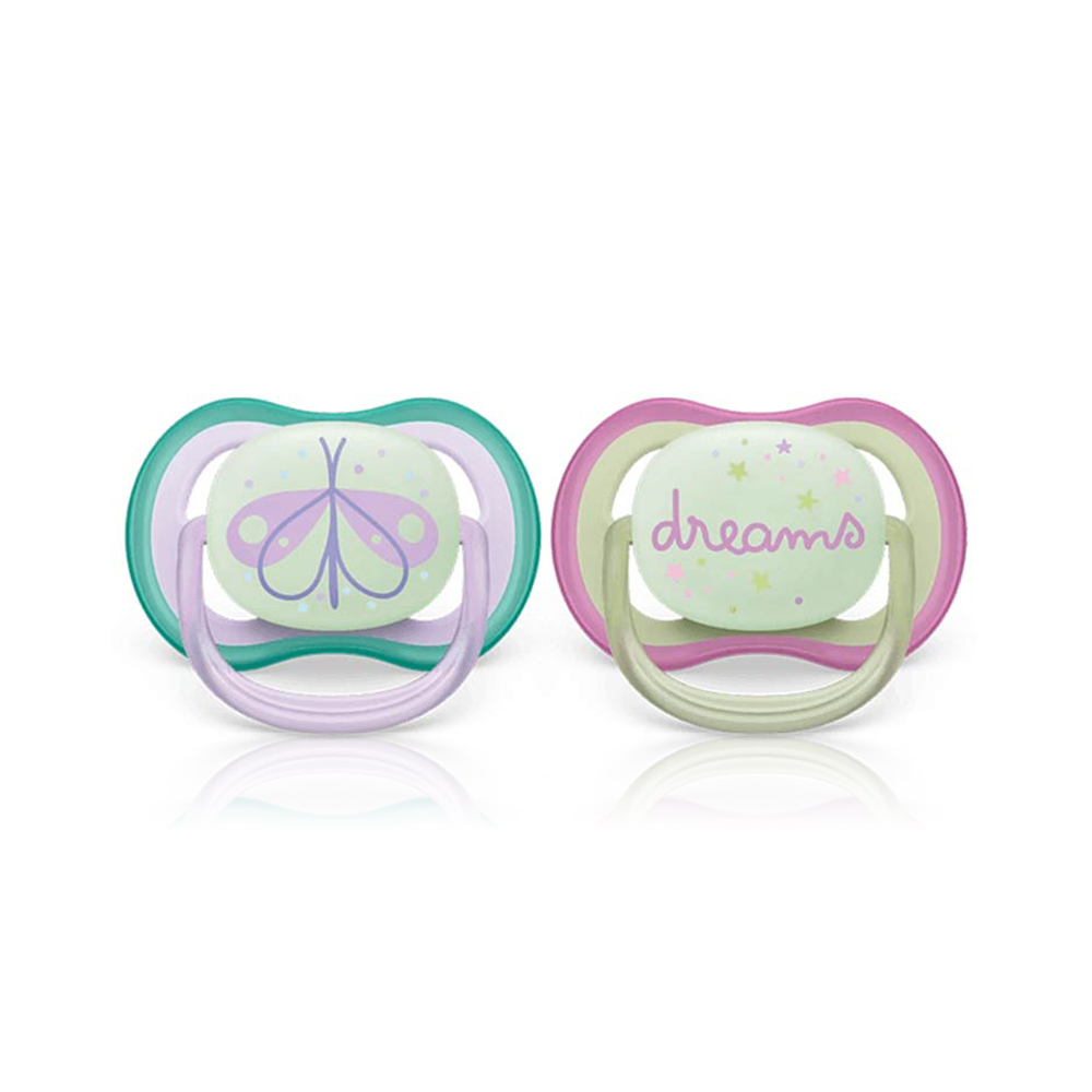 Avent Soother Silicone Ultra Air 0-6M Nt Girl X2 SCF376/19