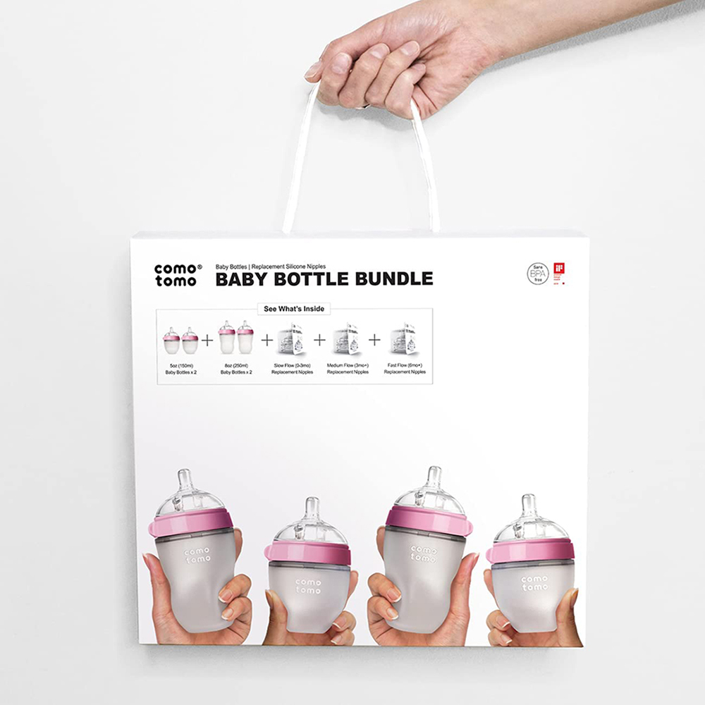 Como Tomo Baby Feeding Bottle Bundle Pink
