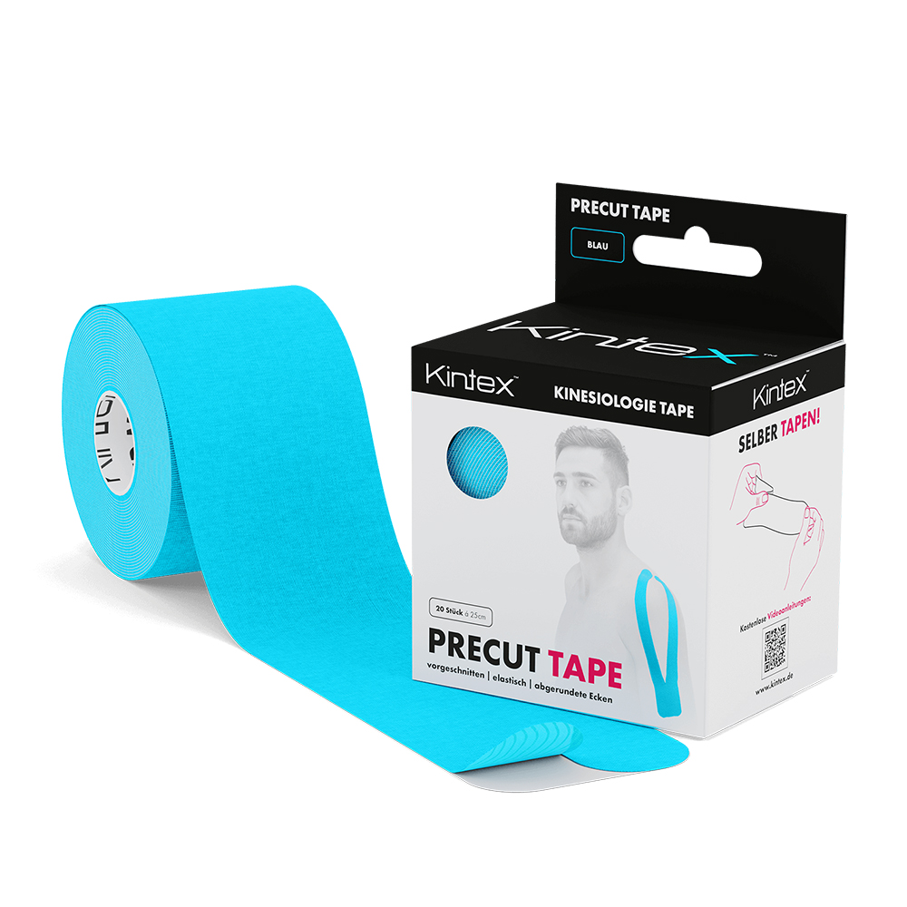 Kintex Kinesiology Precut Sports Tape 25cm x 5cm Roll Blue
