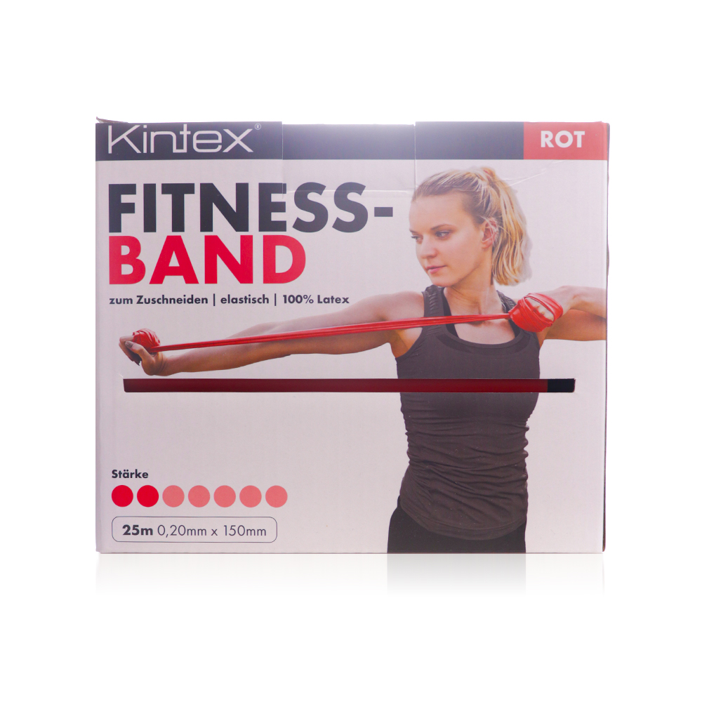 Kintex Fitness Band Bulk Roll 25M Red