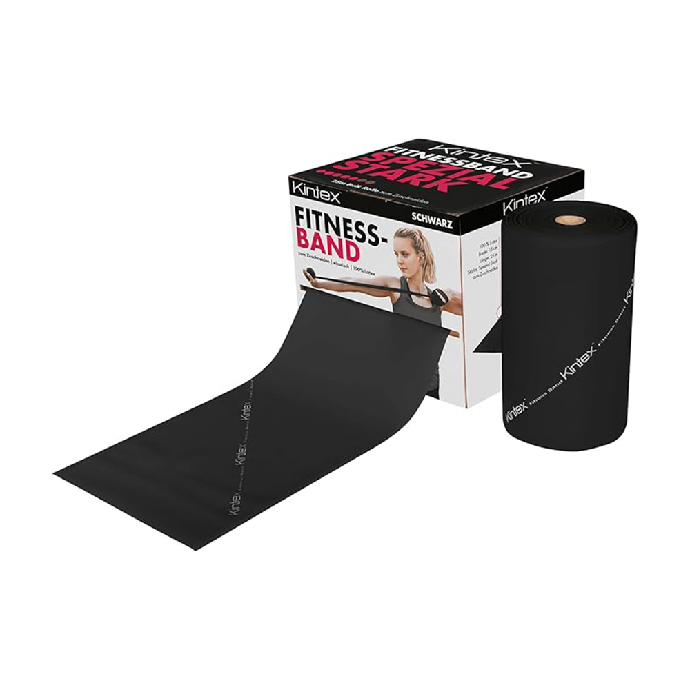 Kintex Fitness Band Bulk Roll 25M Black