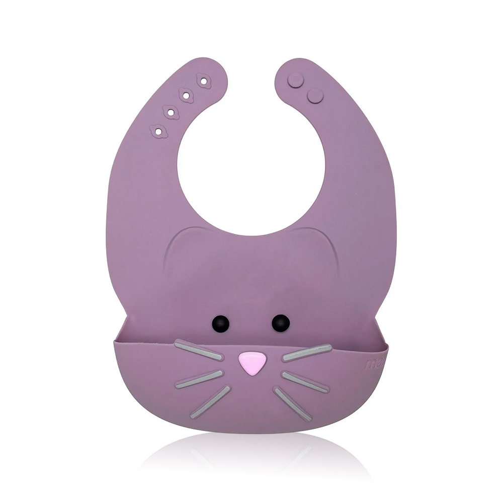 Melii Silicone Bib Purple Cat