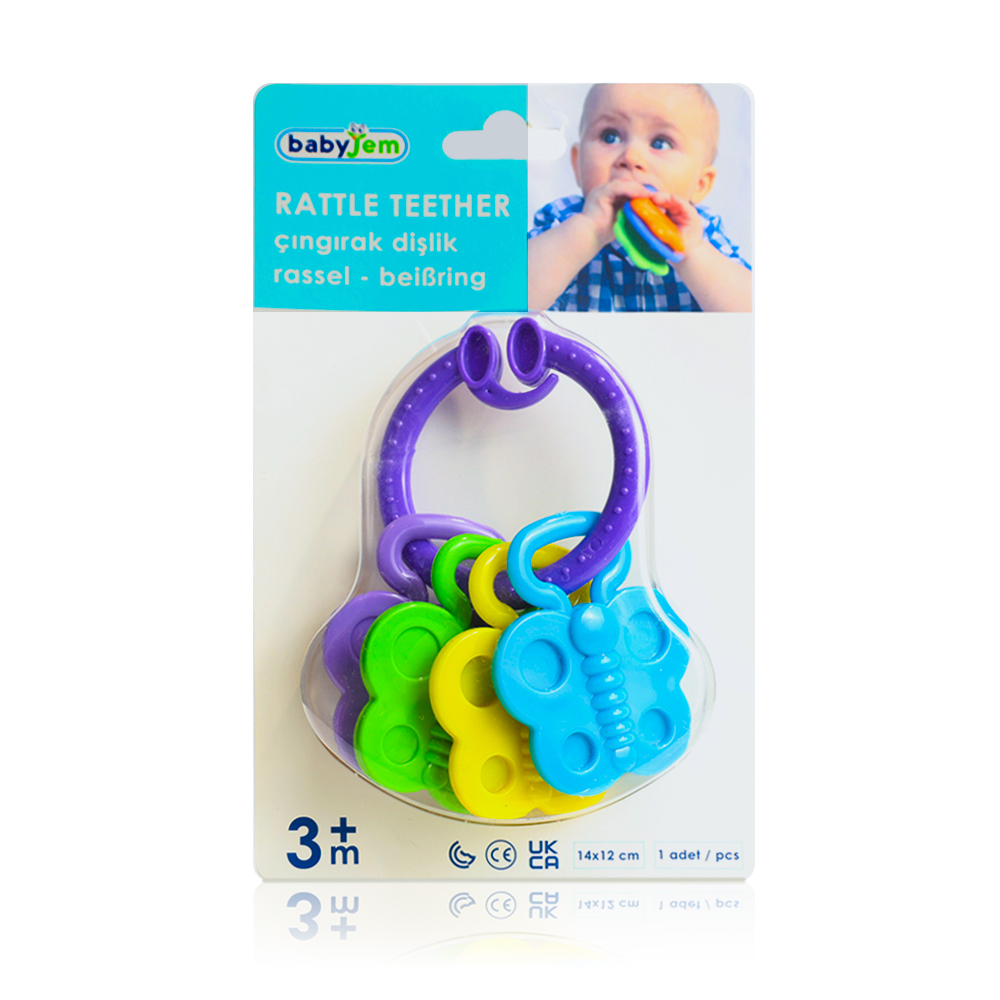 Babyjem Rattle Teether 3 M+ Purple