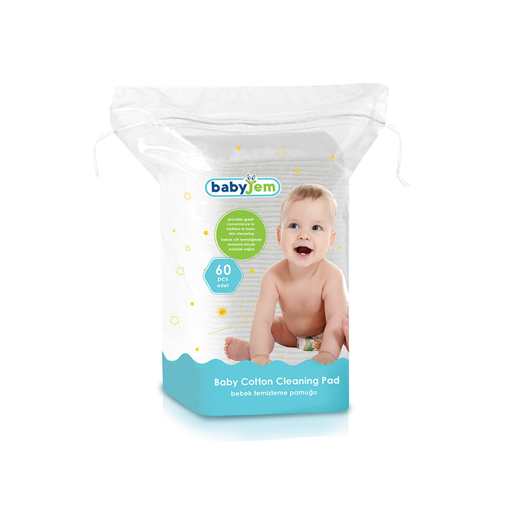 Babyjem Cotton Cleaning Pad for Newborn 0 M+ White