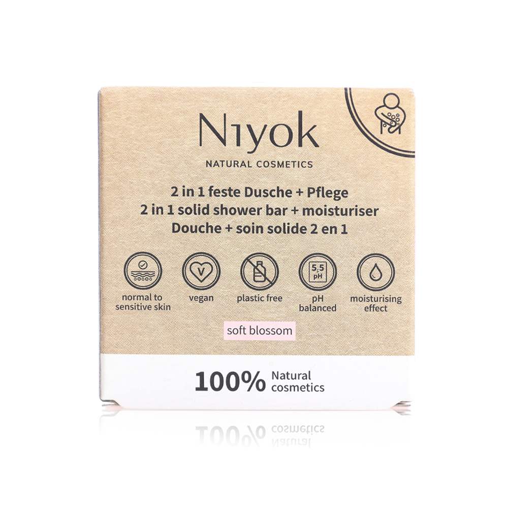 Niyok 2-in-1 Shower Bar + Moisturiser Soft Blossom 80g