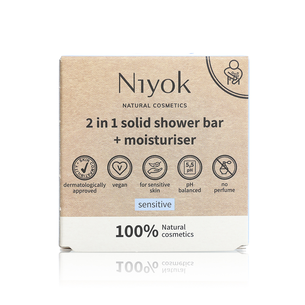 Niyok 2-in-1 Shower Bar + Moisturiser Sensitive 80g
