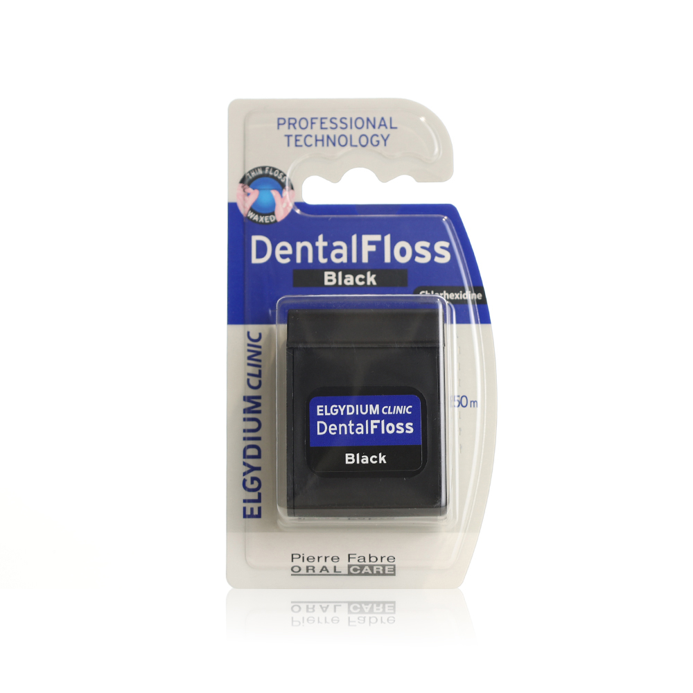 Elgydium Clinic Dental Floss – Black, 50 m – Pack of 140