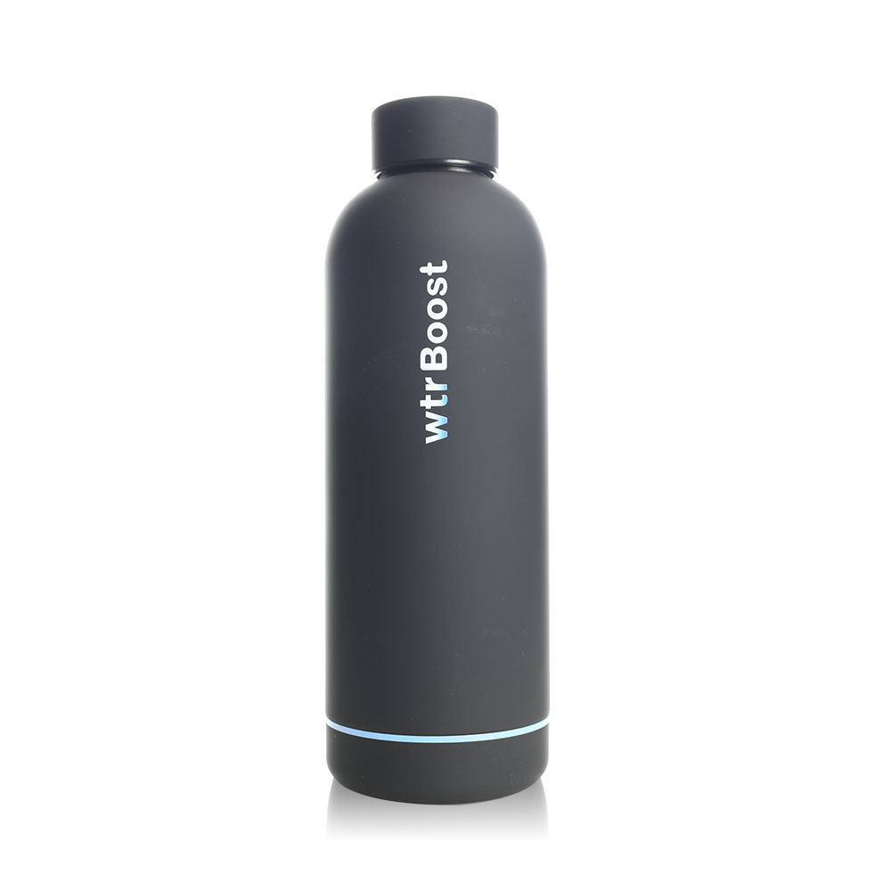 Wtr Boost Matt Black Insulated Stainless Steel  Bottle