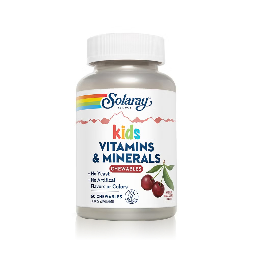 Solaray Children's Vitamins & Minerals Chewable Black Cherry Flavor, 60 Chewables