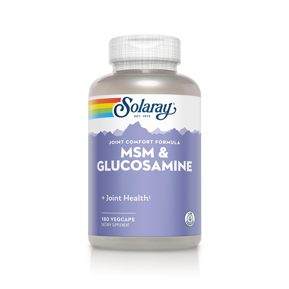Solaray MSM & Glucosamine Veg Capsules for Joint Comfort & Joint Health, 90 Pieces