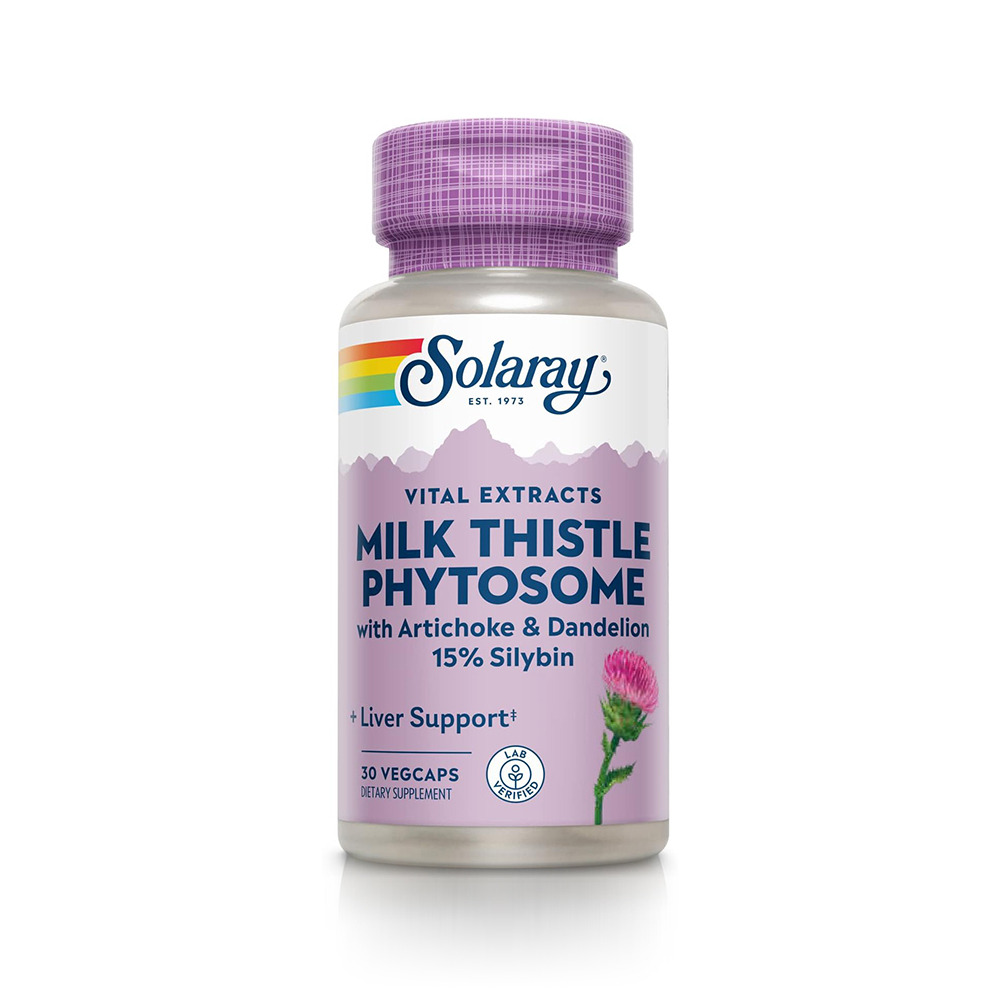 Solaray 200mg Milk Thistle Phytosome Liver Support Supplement with Artichoke & Dandelion, 60 Capsules