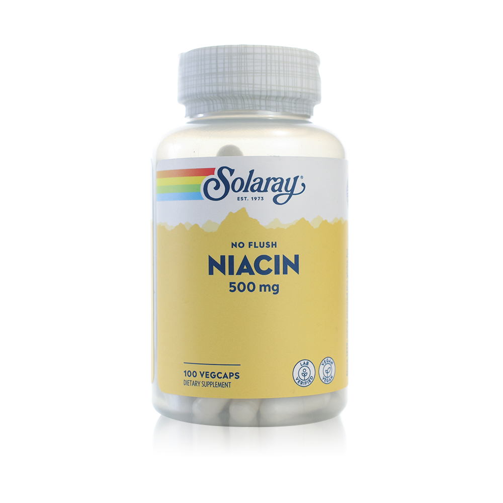 Solaray No Flush 500mg Niacin, 100 Capsules