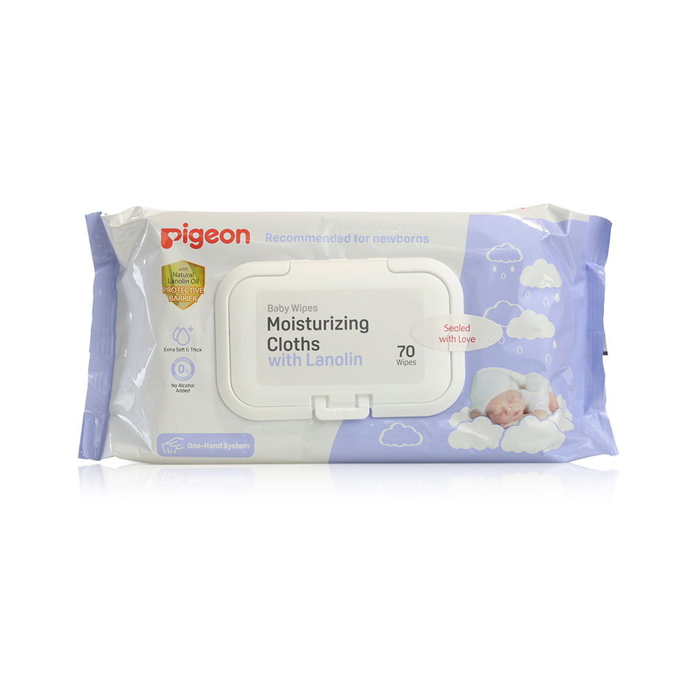 Pigeon Moisturizing Cloths Baby Wipes 70 Sheets
