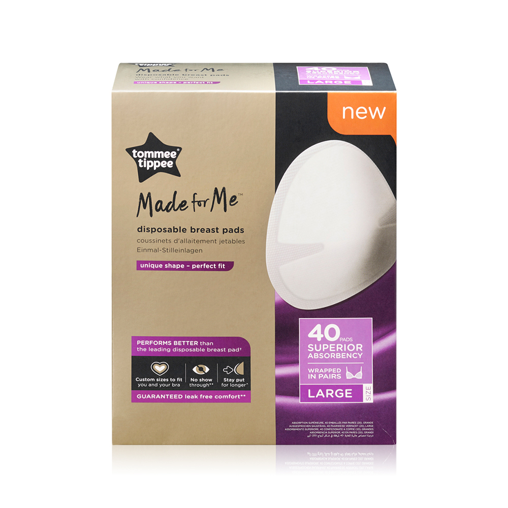 Tommee tippee disposable breast pads 40pcs (large)