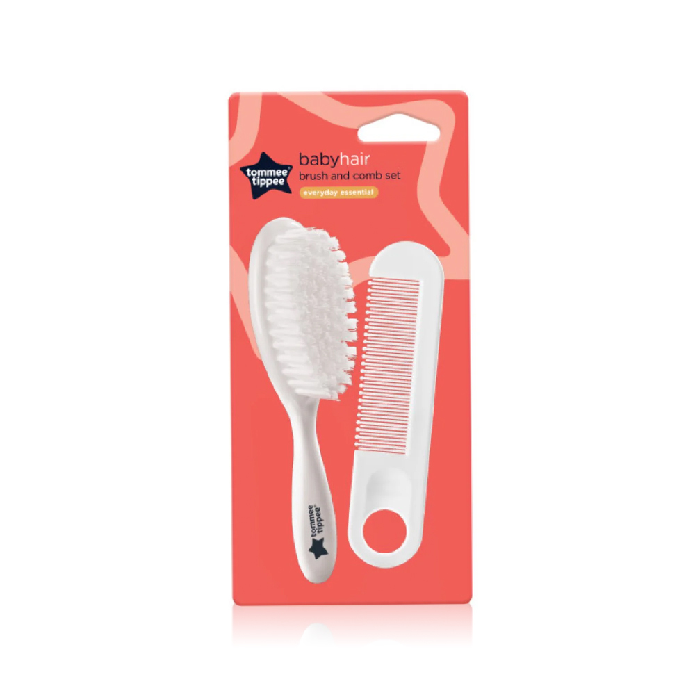 Tommee tippee baby brush & comb 2pcs white