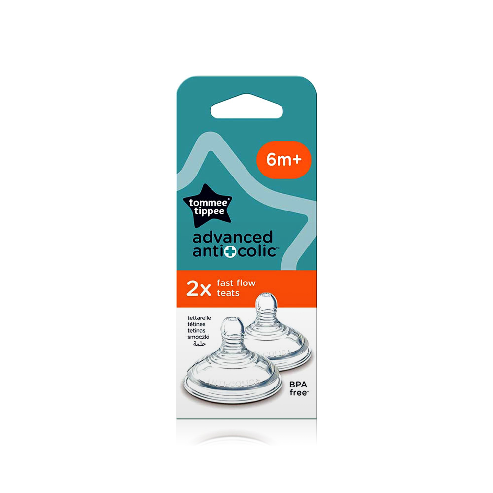 Tommee tippee advanced anti-colic fast flow teat +6m 2pc