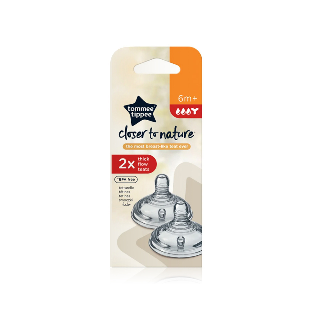 Tommee tippee natural start thick feed teats +6m 2pc