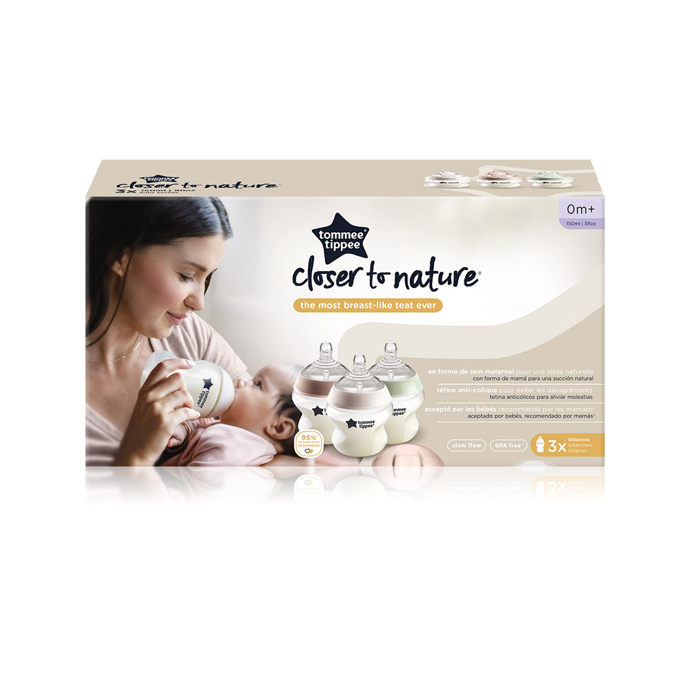 Tommee tippee ns slow flow +0m bottle 150ml 3pc