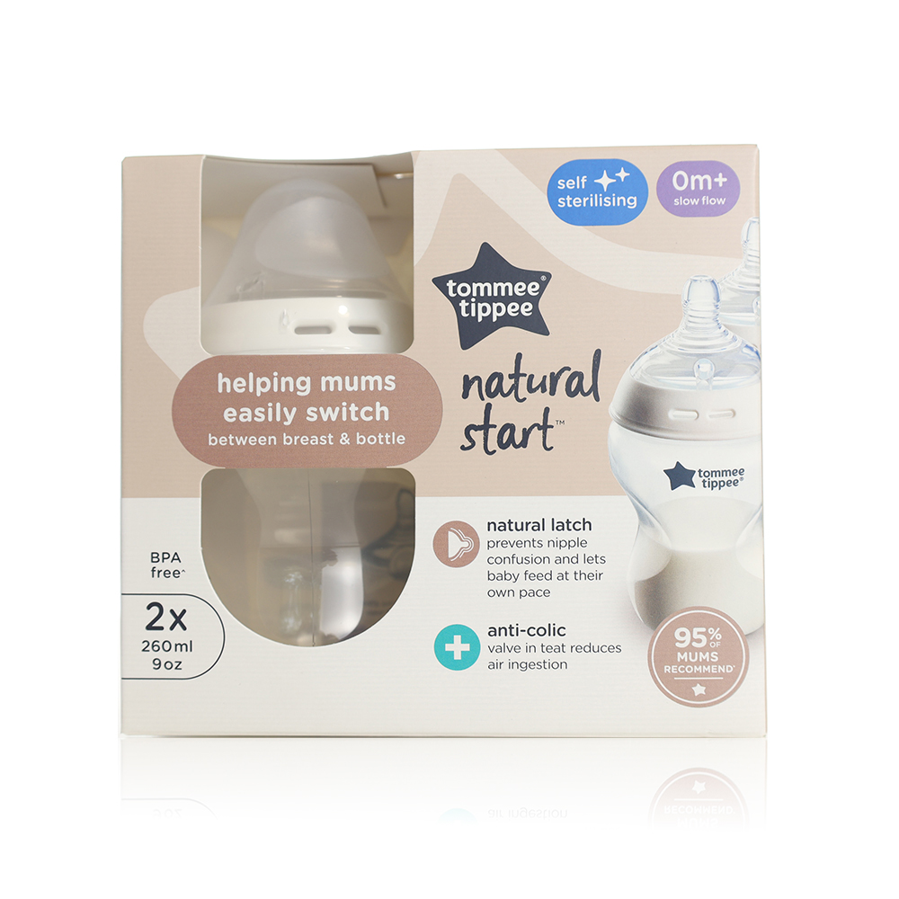 Tommee tippee ns slow flow +0m bottle 260ml 2pc