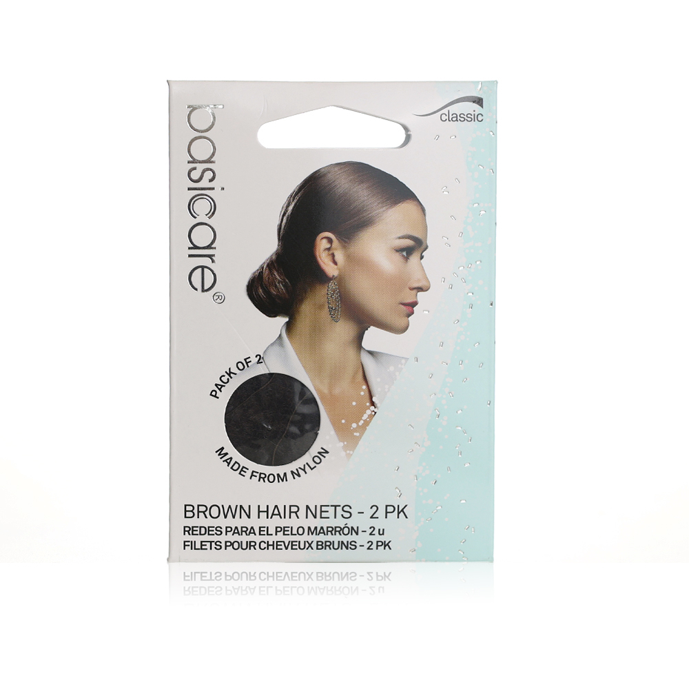 BasiCare Brown Invisible Hair Net – 2 pcs