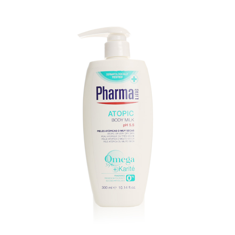 Pharmaline Body Milk with Omega 3 & 6 for Atopic & Dry Skin - paraben free, silicone free, colorants free 300 ml