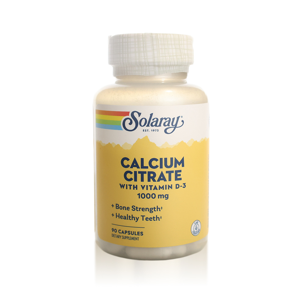 Solaray Calcium Citrate 1000mg and Vitamin D3 Capsules